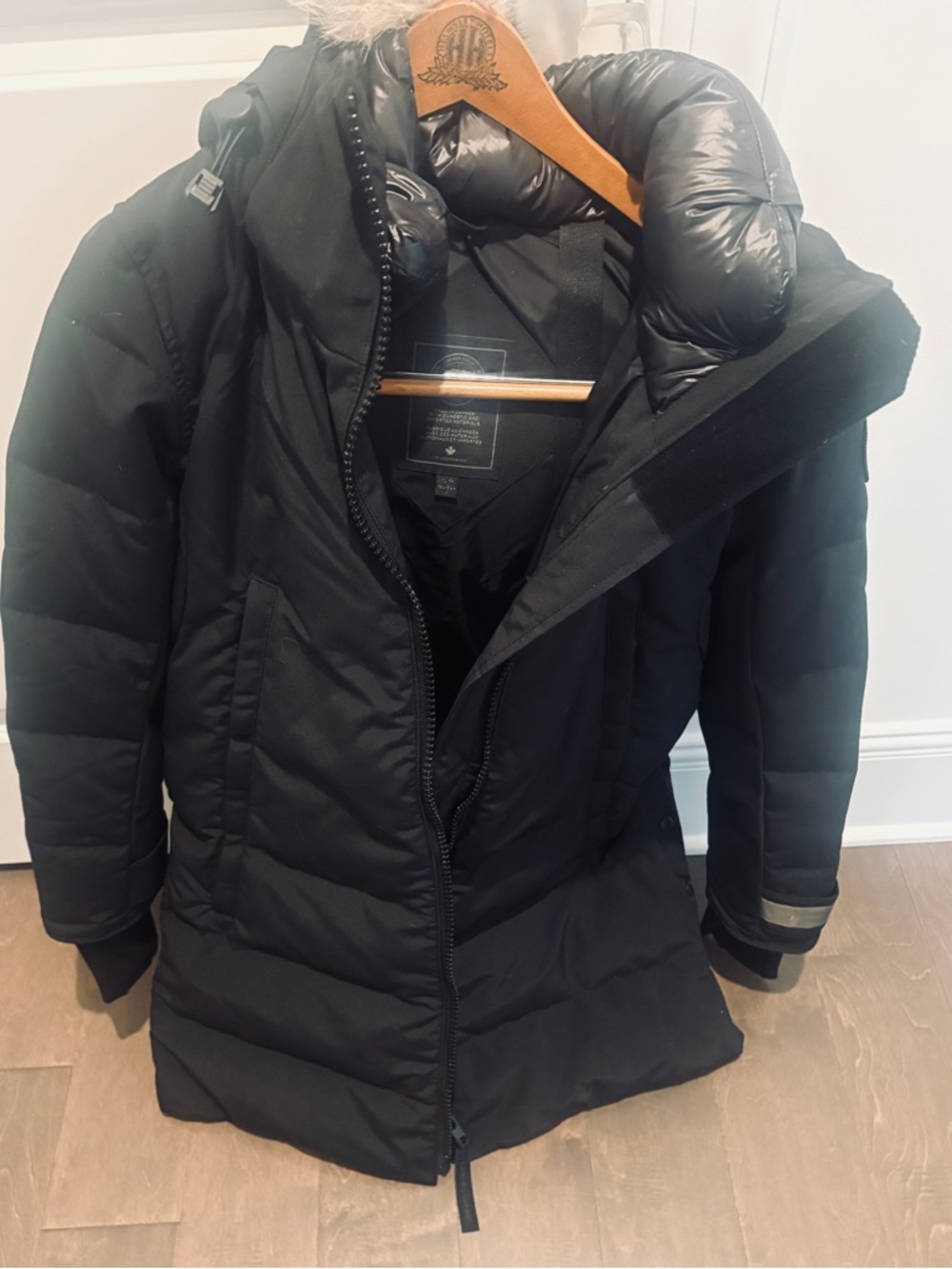 Canada Goose Women's Black Down Parka with Rabbit Fur-Trim Hood
